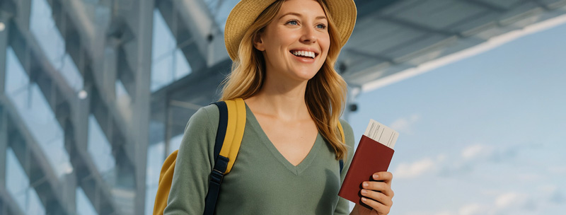 Traveler receiving private consultation guidance
