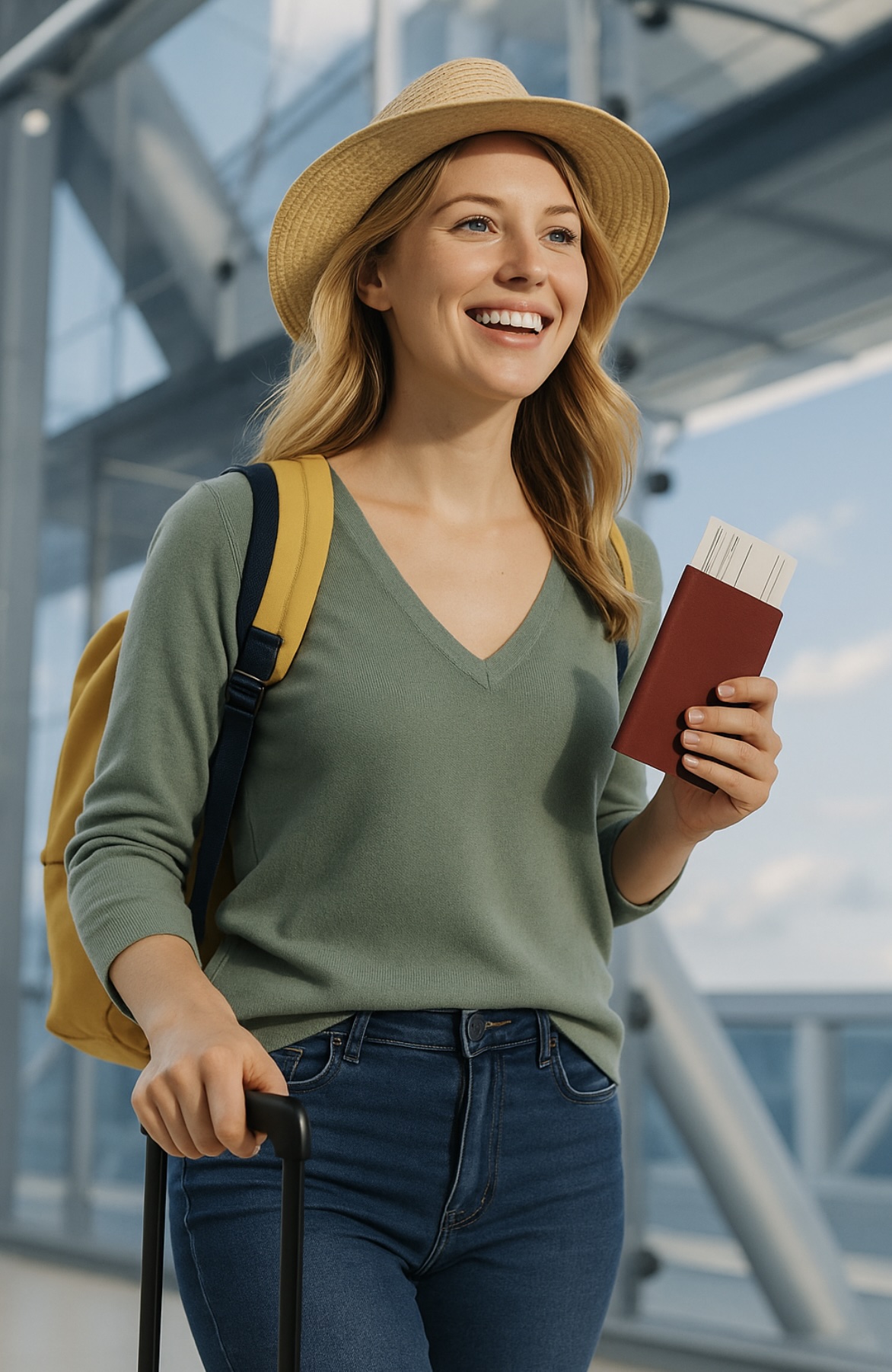 Traveler receiving private consultation guidance